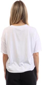 DKNY Dames/Dames Foil Logo Crop T-shirt (Wit) - maat