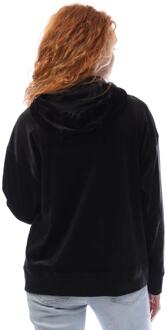 DKNY Dames/Dames Hoodie met Bergkristallen Velours Logo Full Zip (Zwart)
