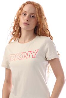 DKNY Dames/Dames Ombre Logo T-Shirt (Perzik) - maat