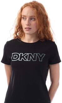 DKNY Dames/Dames Ombre Logo T-Shirt (Zwart) - maat