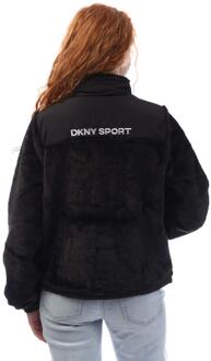 DKNY Dames/Dames Overgangs Teddy Bont Full Zip Jas (Zwart)