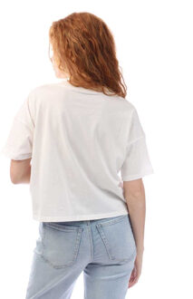 DKNY Dames/Dames Rinestone Logo Crop Top (Paars) - XS