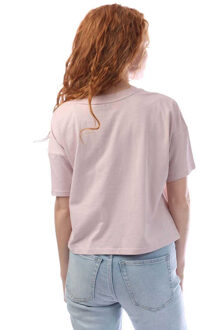 DKNY Dames/Dames Rinestone Logo Gewatteerde Top met Korte Mouwen (Wit/Roze)