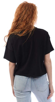 DKNY Dames/Dames Rinestone Logo Gewatteerde Top met Korte Mouwen (Zwart)