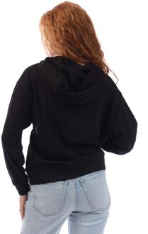 DKNY Dames/Dames Rinestone Logo Hoodie (Zwart/Zilver) - maat