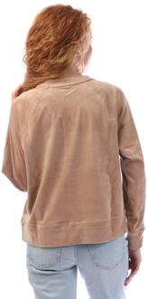 DKNY Dames/Dames Sweatshirt met Strass Velours Crew Hals (Beige) - maat XS