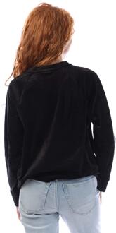 DKNY Dames/Dames Sweatshirt met Strass Velours Crew Hals (Zwart) - maat XS