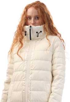 DKNY Dames DKNY Donzen Capuchon Gewatteerde Pufferjas in Beige - maat XS