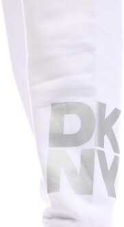 DKNY Dames DKNY Foil Logo Jogger met Zakken in Wit zilver