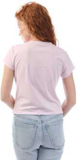 DKNY Dames DKNY Gebogen koepel STU T-shirt in Zwart Zilver - maat S Zwart en zilver