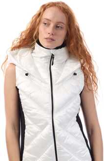 DKNY Dames DKNY Hooded Puffer Vest in Wit - maat