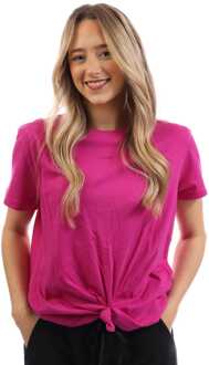 DKNY Dames DKNY Logo Knot T-shirt in Roze paars