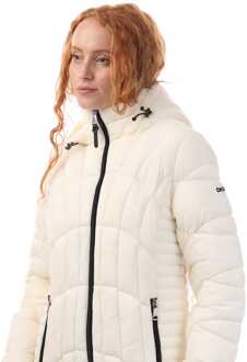 DKNY Dames DKNY Packable Jacket met rits in Off White Gebroken wit
