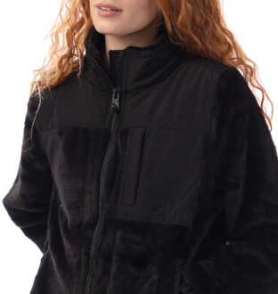 DKNY Dames DKNY Teddy Bont Overgangsjas met volledige rits in Zwart Zilver - maat S Zwart en zilver