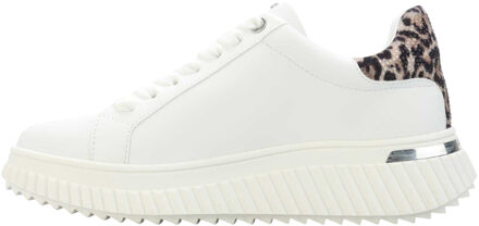 DKNY Dames Lobeco Leren Veterschoenen met Chunky Plateau (Wit) - EU 38 / UK 5