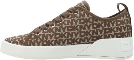 DKNY Dames Mar Faux Leer Sneakers (Khaki) Kaki - EU 38 / UK 5