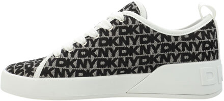 DKNY Dames Mar Faux Leren Sneakers (Wit/Zwart) - EU 37 / UK 4
