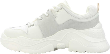 DKNY Dames Odella Leren Chunky Platform Sneakers (Wit) - maat EU 39/ UK 6