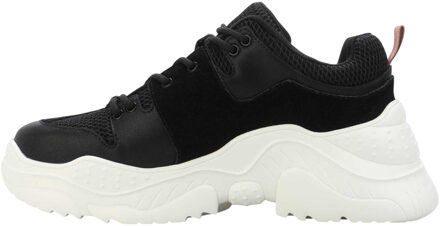 DKNY Dames Odella Leren Chunky Platform Sneakers (Zwart) - EU 38 / UK 5
