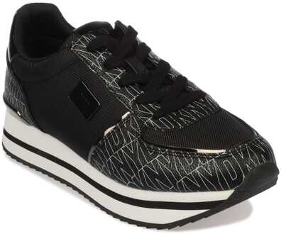 DKNY Damesschoenen DKNY Davie Lace Up Wedge in Zwart Grijs - EU 38.5 / UK 5.5