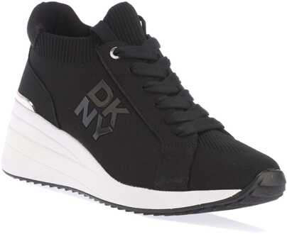 DKNY Damesschoenen DKNY Kasia lace up wig in zwart - maat EU 38.5 / UK 5.5