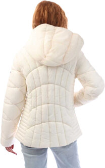 DKNY Gewatteerde jas met rits voor dames/dames (Gebroken wit)