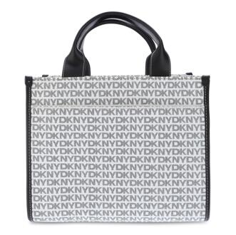 DKNY Hadlee Herhalingslogo Schoudertas (Wit/Zwart) - One Size