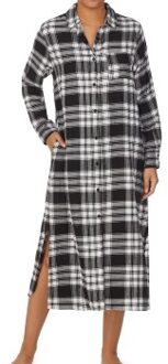 DKNY Just Checking In Maxi Sleepshirt Long Sleeve * Actie * Versch.kleure/Patroon,Zwart - X-Small