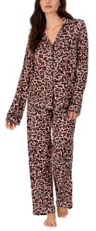 DKNY Less Talk More Sleep Long Sleeve Top And Pant Roze - Large,X-Large