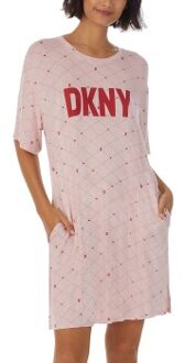 DKNY Less Talk More Sleep Short Sleeve Sleepshirt Roze - X-Large