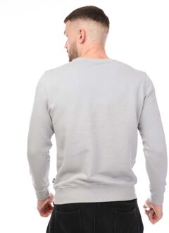 DKNY Men's DKNY Printed Logo Crewneck Sweatshirt in Silver Zilver - M