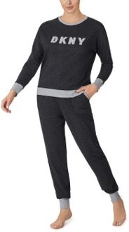 DKNY New Signature Long Sleeve Top and Jogger PJ Grijs,Blauw - X-Small,Small,Medium,Large,X-Large