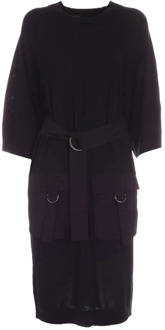 DKNY SLV -jurk met riem Dkny , Black , Dames - M,S
