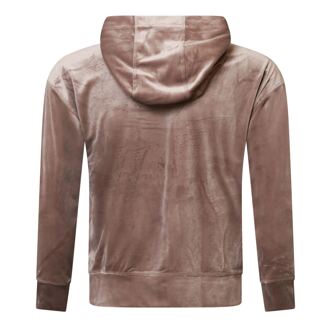 DKNY Women's DKNY 2-Tone Rhinestone Logo Full-Zip Hoodie in Taupe - XL