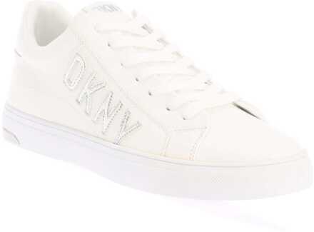 DKNY Women's DKNY Adira Lace Up Low Trainers in White silver Wit