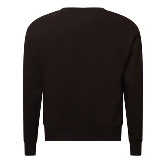 DKNY Women's DKNY Distressed Stacked Foil Logo Crew Neck Sweatshirt in Brown - maat S Bruin