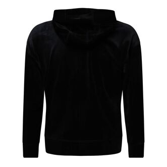 DKNY Women's DKNY Full Zip Hooded Cardigan With Rhinestone Logo in Black - maat L Zwart