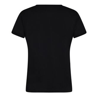 DKNY Women's DKNY Glitter Logo Crew T-Shirt in Black Silver - maat M Zwart en zilver