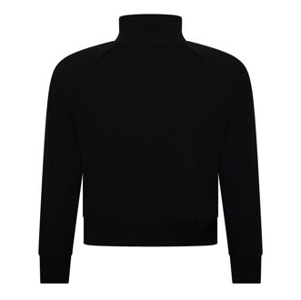DKNY Women's DKNY Half Zip Logo Pullover Sweatshirt in Black Zwart - XL