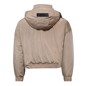 DKNY Women's DKNY Hooded Os Jacket in Beige - L