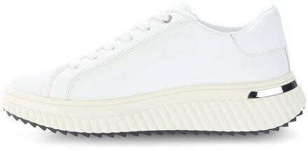 DKNY Women's DKNY Leon Varsity Lace Up Shoes in White Black Zwart en zilver - EU 36 / UK 3