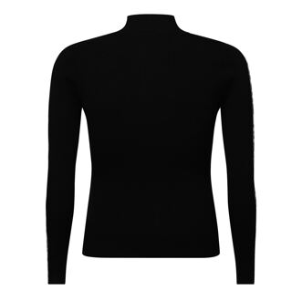 DKNY Women's DKNY Long Sleeve 1/4 Zip Logo Sweater in Black - maat L Zwart