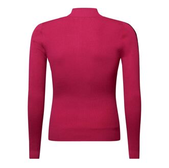 DKNY Women's DKNY Long Sleeve 1/4 Zip Logo Sweater in Pink - maat M Roze
