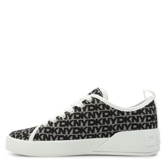 DKNY Women's DKNY Mar Lace Up Trainers in White Black - maat EU 40 / UK 6.5 Zwart en zilver