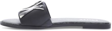 DKNY Women's DKNY Wanda 2 Flat Sliders in Black - maat Zwart