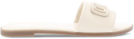 DKNY Women's DKNY Wylie Flat Sliders in White Wit - EU 39/ UK 6