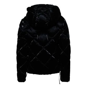 DKNY Women's DKNY Zpfrt Diamond Quilted Jacket in Black - maat M Zwart