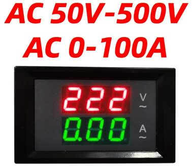 DL85 Voltage Current Meter AC Meter LED Voltmeter Amperemeter AC50-500V 100A Dual Display Spanning Stroom Meter Frequentie Meter Voltmeter Ammeter