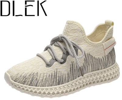 DLEK Woman Shoes Designer Mesh Soft Sole Comfortable Shallow Fly Weave Lace-Up Light Breathable Women Fashion Casual Sneakers