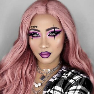 Dlme Pruik Body Wave Lange Rechte Roze Haar Kleur Synthetische Lace Pruiken Lijmloze Baby Haar Lace Front Pruiken Voor Vrouwen 20 inches